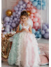 Rainbow Tulle Ruffled Flower Girl Dress First Birthday Dress